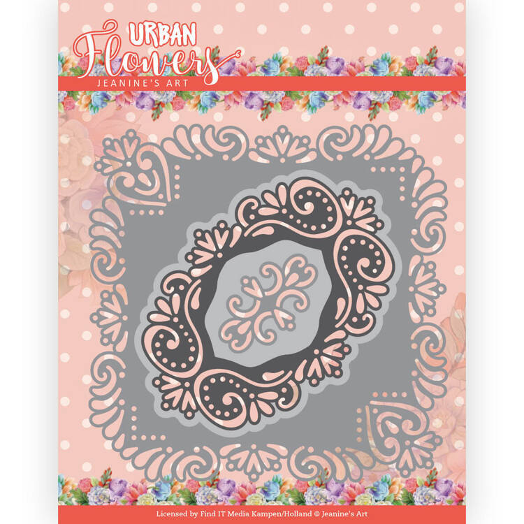 JAD10163 Dies Jeanine's Art Urban Flowers Urban Square